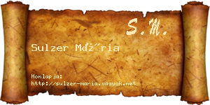 Sulzer Mária névjegykártya